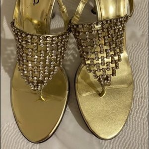 Pazzo Golden rhinestone Heels